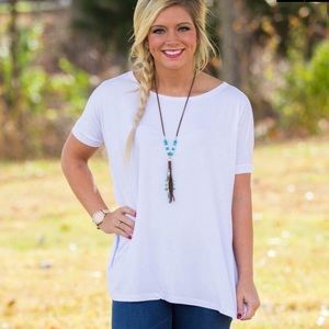 White Short Sleeve Piko Top